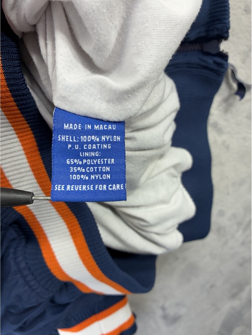 VTG Starter Auburn Tigers War Eagle Windbreaker Jacket 2XL Blue Orange 90s Y2K - Picture 8 of 9